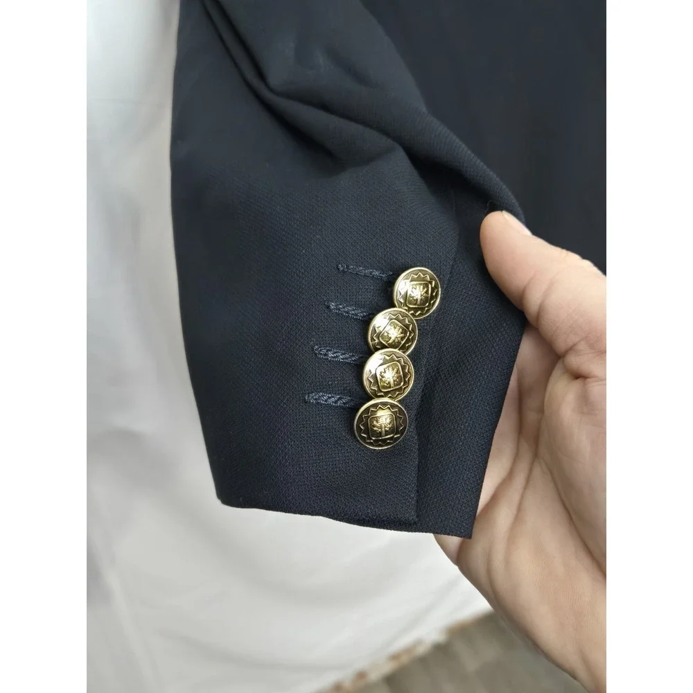 Canali Italy Woolmark Pura Lana Vergine‎ 54 mens blue suit jacket gold button